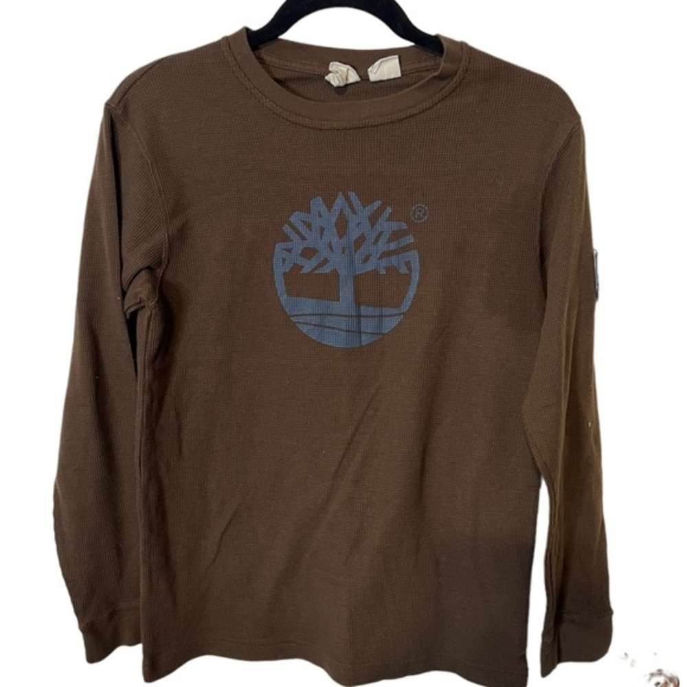 Timberland Brown Waffle Knit Top with Patch Size XL